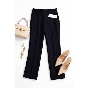 Amour Vert Wool Tapered Pants Navy High Rise Minimal Tailored Medium Luxury